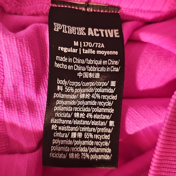 PINK Ribbed Leggings Size M - Picture 2 of 3